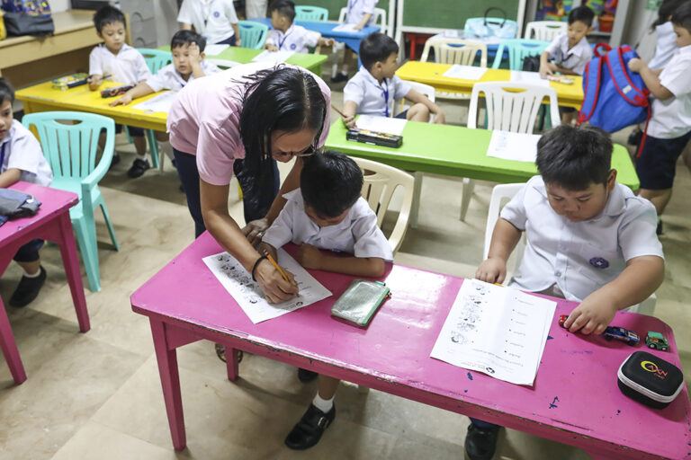 El preescolar en Crame, Filipinas